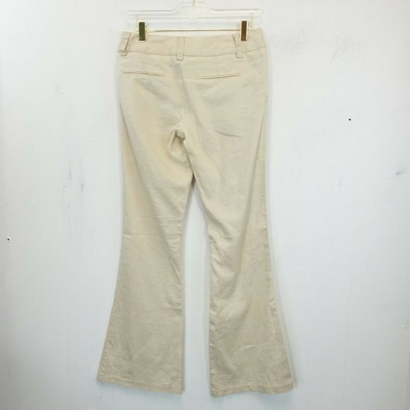 ALICE OLIVIA Flared Wide Pants 2 XS  Ivory Cream Wedding Sparkle Mid Rise Y2K - Picture 10 of 12